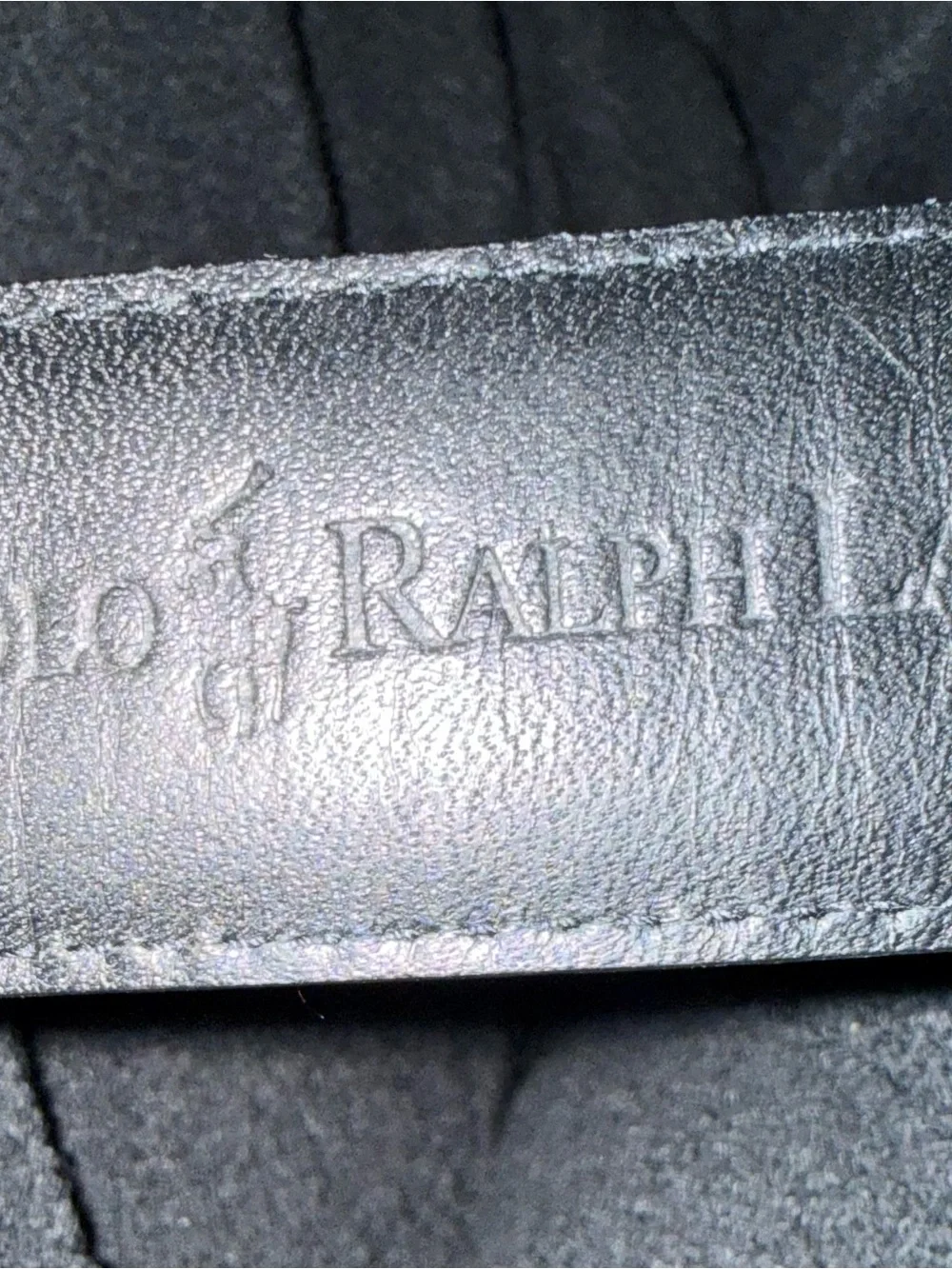 Ralph Lauren Polo Men’s Black Italian Leather Belt Silver Tone Buckle Sz 36/90